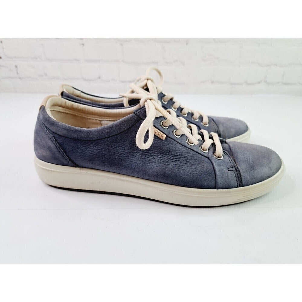 ECCO Women's Soft 7 Sneaker Grey Blue Nubuck Size 9